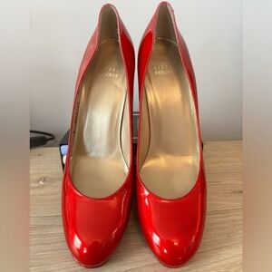☀️Stuart Weitzman Red Patent Leather Platform Heels Pumps Size 10 M